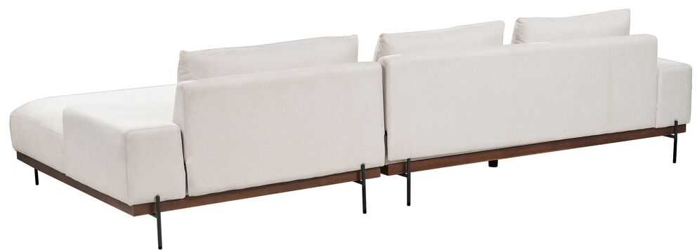 Beliani Kampinė sofa 4 asmenims MARIFERD šviesiai smėlio spalvos kairinė