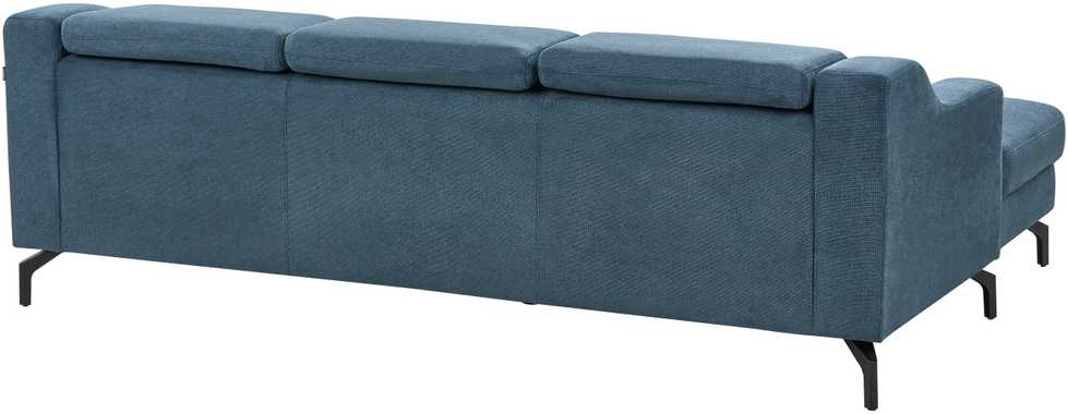 Beliani Keturvietė kampinė sofa GLOSLI tamsiai mėlyna, kairinė