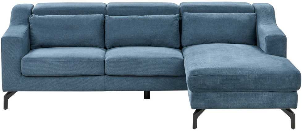 Beliani Keturvietė kampinė sofa GLOSLI tamsiai mėlyna, kairinė