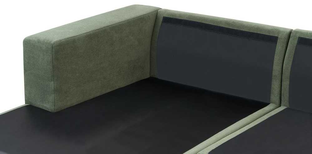 Beliani 3 asmenų kampinė sofa LOFOTEN žalia dešininė