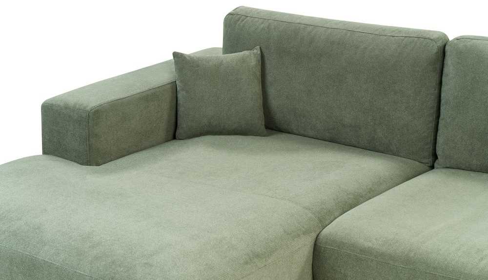 Beliani 3 asmenų kampinė sofa LOFOTEN žalia dešininė