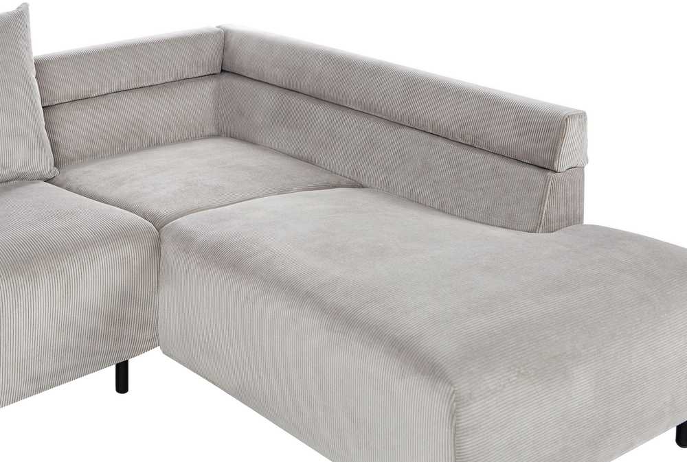 Beliani 4 vietų kampinė sofa LUNNER, veliūras, šviesiai pilka, kairinė