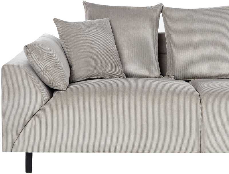 Beliani 4 vietų kampinė sofa LUNNER, veliūras, šviesiai pilka, kairinė
