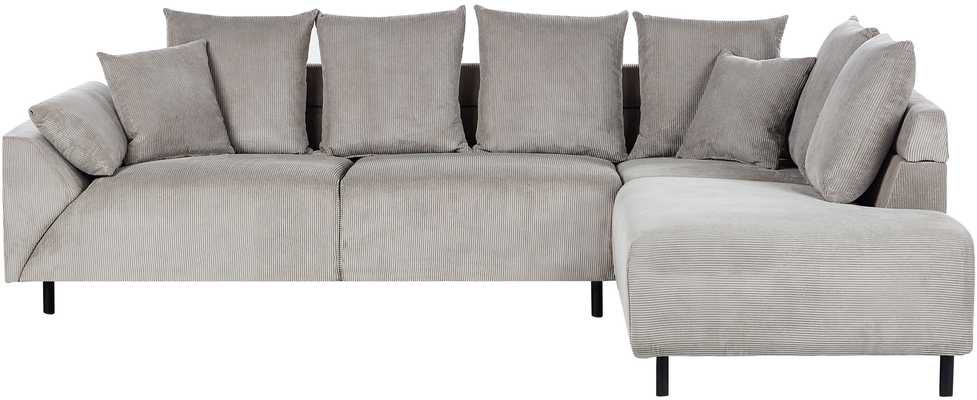 Beliani 4 vietų kampinė sofa LUNNER, veliūras, šviesiai pilka, kairinė
