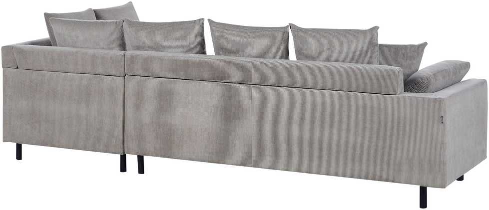 Beliani 4 vietų kampinė sofa LUNNER, veliūras, šviesiai pilka, kairinė