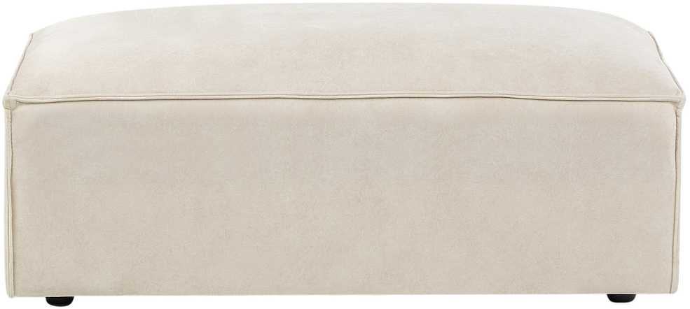 Beliani Modulinė 3 vietų kampinė sofa HELLNAR su otomana, veliūras, šviesiai smėlio spalvos, kairinė