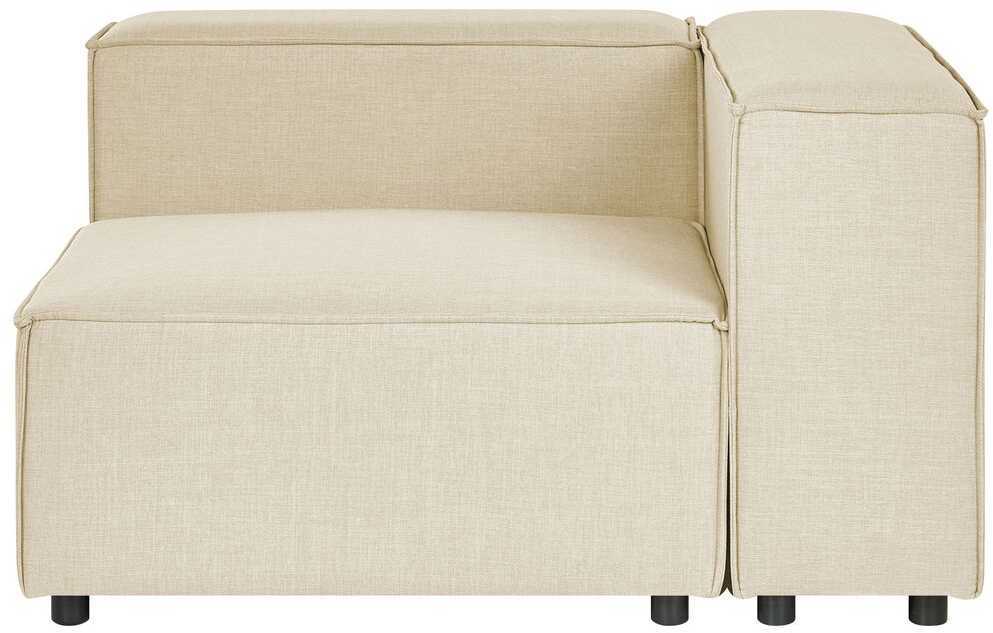 Beliani Modulinė kampinė sofa APRICA, sintetinis linas, smėlio spalvos, dešininė