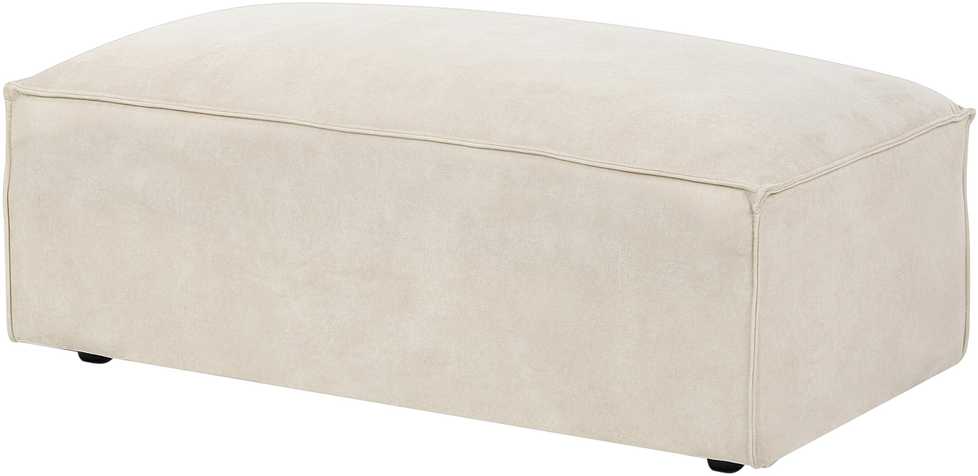 Beliani Modulinė 3 vietų kampinė sofa HELLNAR su otomana, veliūras, šviesiai smėlio spalvos, kairinė