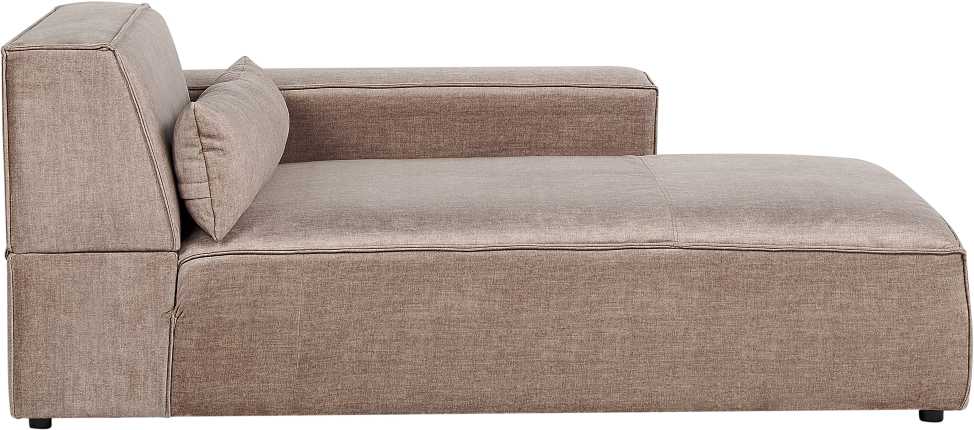 Beliani HELLNAR modulinė kampinė sofa 3 vietų su pufu, šviesiai ruda, kairinė