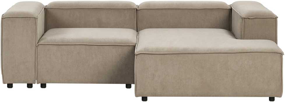 Beliani Modulinė 3 vietų kairinė sofa ARDAL šviesiai ruda su otomanu iš velveto