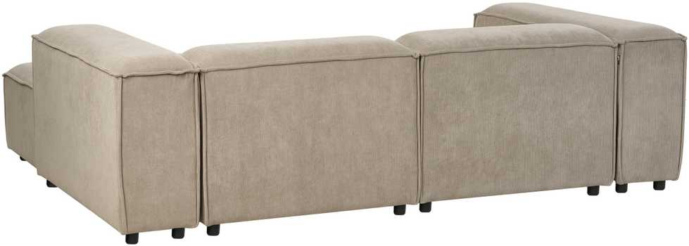 Beliani Modulinė 3 vietų kairinė sofa ARDAL šviesiai ruda su otomanu iš velveto