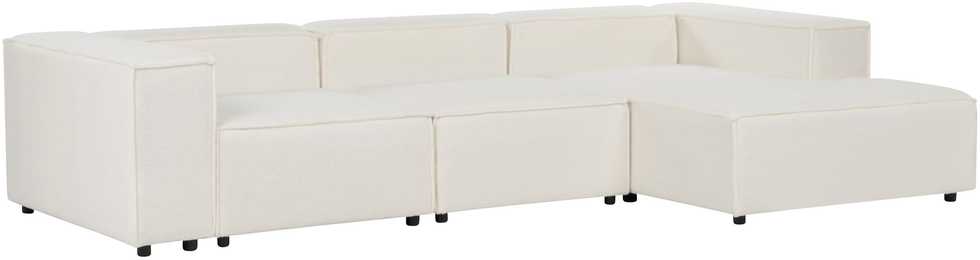 Beliani 4 vietų modulinė kampinė sofa ARDAL Boucle, balkšva, kairinė