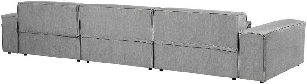 Beliani 4 vietų modulinė kampinė sofa HELLNAR dešininė, pilka