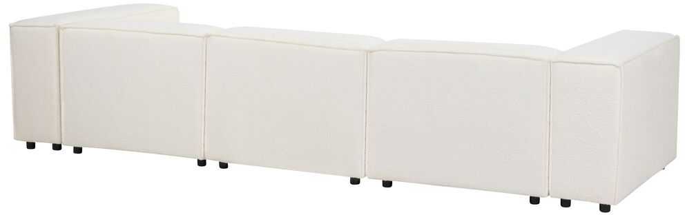 Beliani Modulinė 4 vietų kampinė sofa ARDAL Boucle, laužyta balta, dešinės pusės