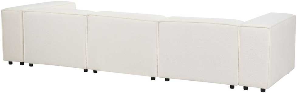 Beliani Modulinė 4 vietų kampinė sofa ARDAL Boucle, laužyta balta, dešinės pusės