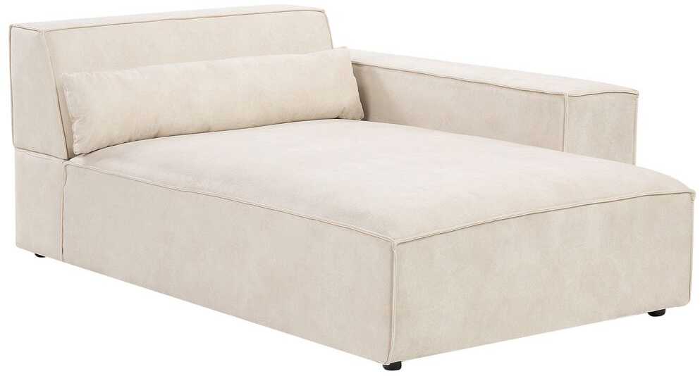 Beliani Modulinė kampinė sofa 4 asmenims HELLNAR, veliūras, šviesiai smėlio spalvos, kairinė