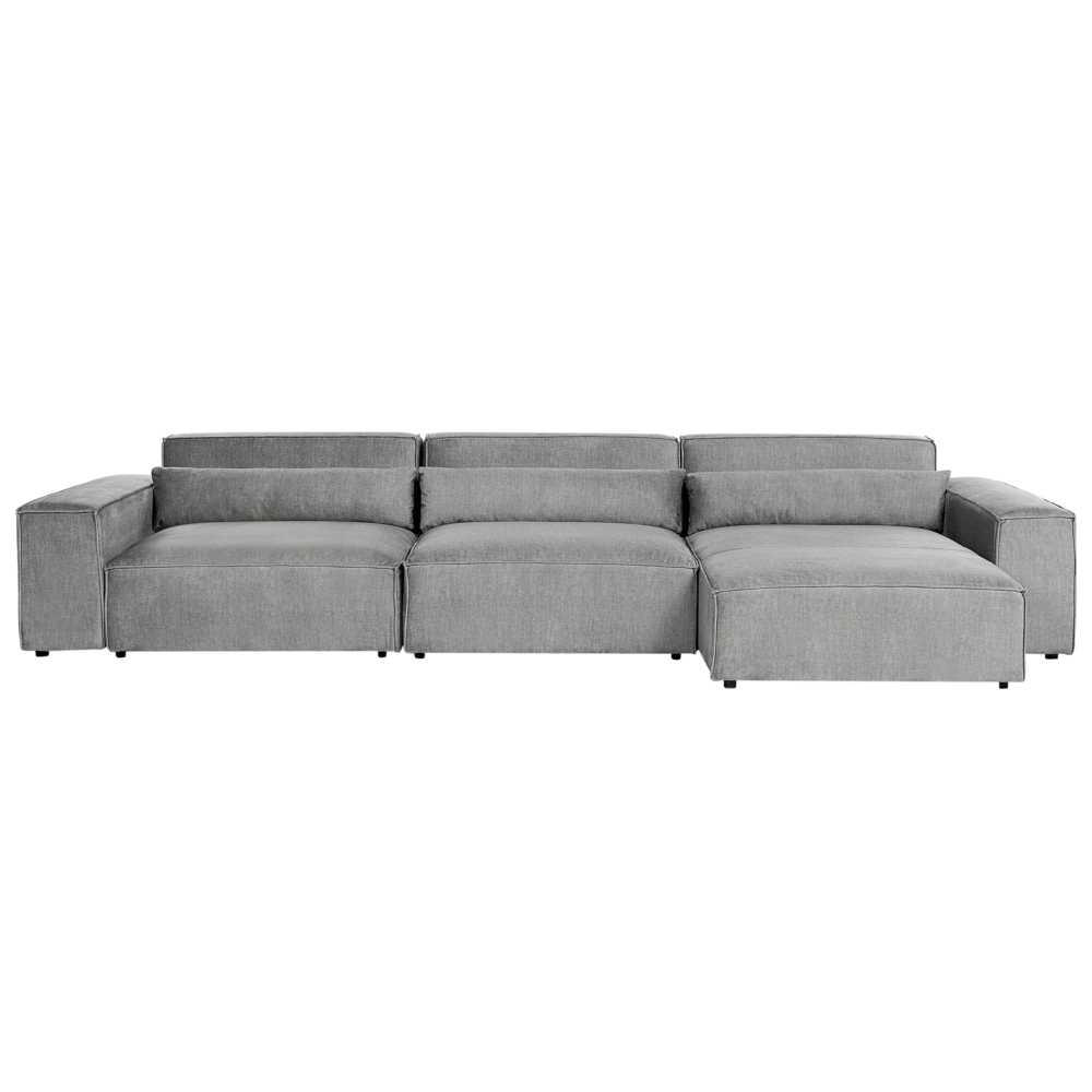 Beliani Modulinė 4 vietų kampinė sofa HELLNAR kairinė, pilka