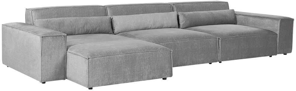 Beliani 4 vietų modulinė kampinė sofa HELLNAR dešininė, pilka