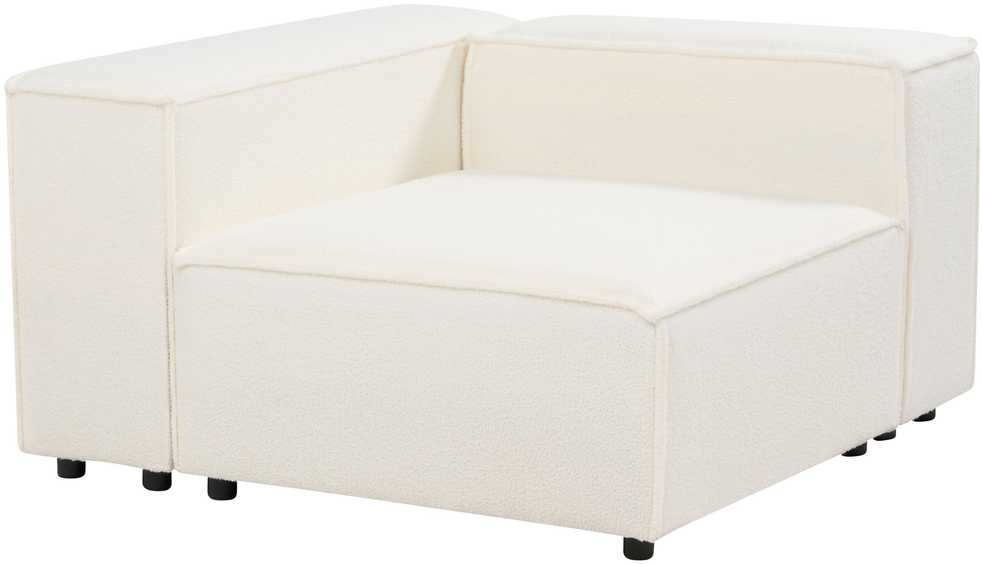 Beliani Modulinė 4 vietų kampinė sofa ARDAL Boucle, laužyta balta, dešinės pusės