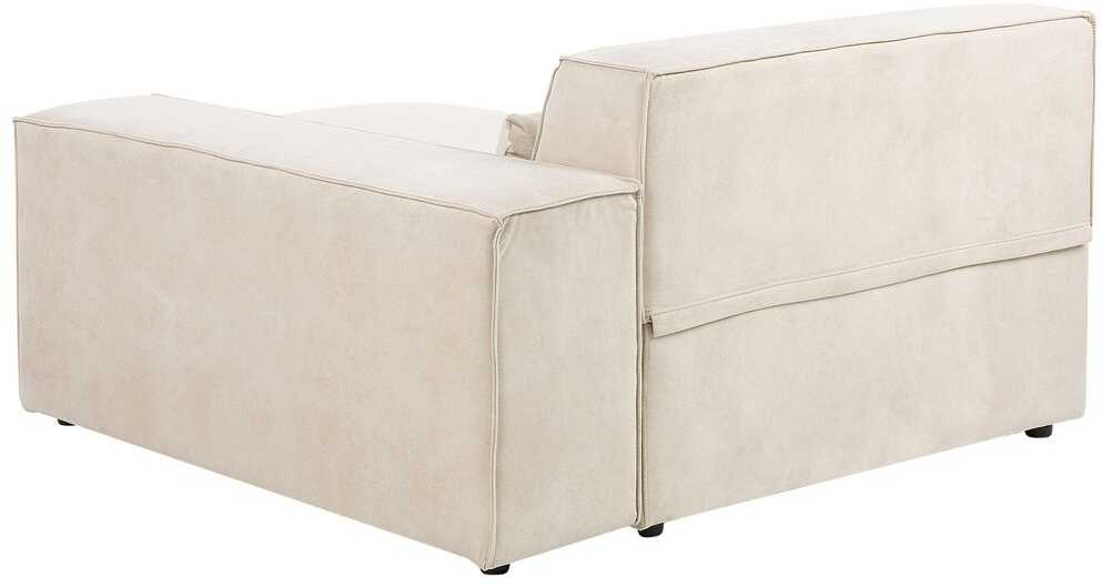 Beliani Modulinė kampinė sofa 4 asmenims HELLNAR, veliūras, šviesiai smėlio spalvos, kairinė