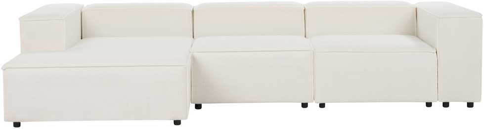Beliani Modulinė 4 vietų kampinė sofa ARDAL Boucle, laužyta balta, dešinės pusės