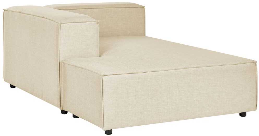 Beliani Modulinė 3 vietų sofa APRICA iš sintetinio lino, smėlio spalvos, dešininė