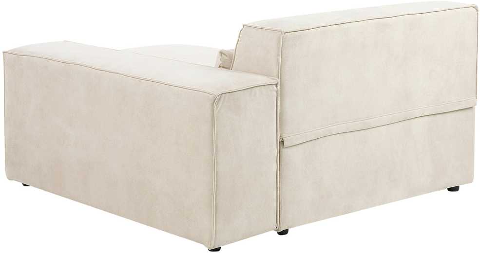 Beliani Modulinė kampinė sofa 4 asmenims HELLNAR, veliūras, šviesiai smėlio spalvos, kairinė