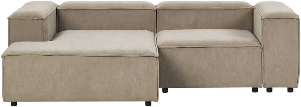Beliani Trijų vietų modulinė kampinė sofa ARDAL dešininė, šviesiai ruda, velvetas su otomanu