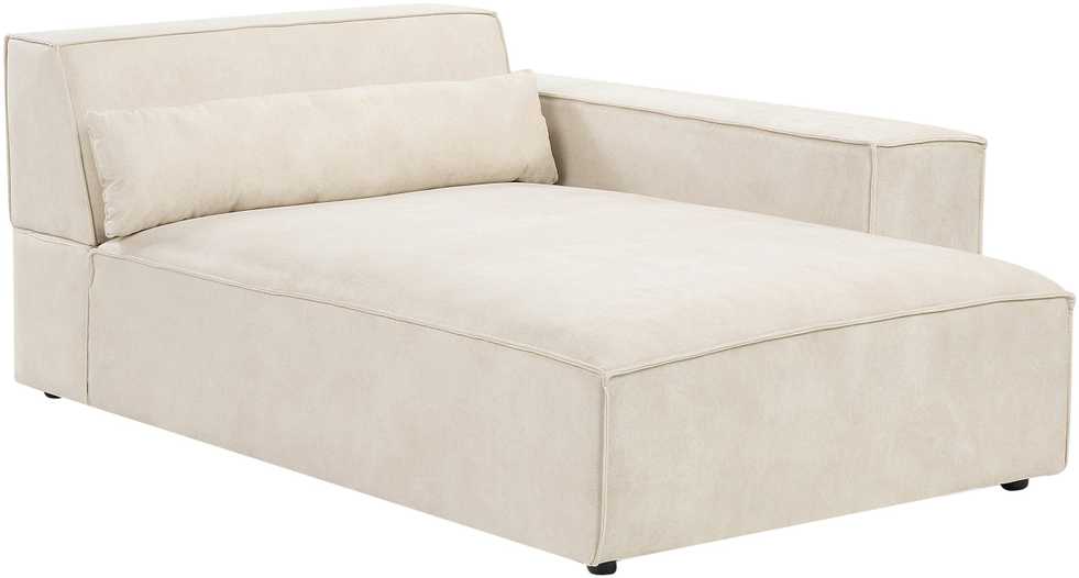 Beliani Modulinė kampinė sofa 4 asmenims HELLNAR, veliūras, šviesiai smėlio spalvos, kairinė