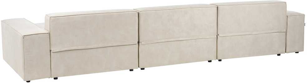 Beliani Modulinė kampinė sofa 4 asmenims HELLNAR, veliūras, šviesiai smėlio spalvos, kairinė