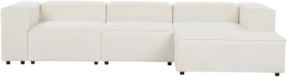 Beliani 4 vietų modulinė kampinė sofa ARDAL Boucle, balkšva, kairinė