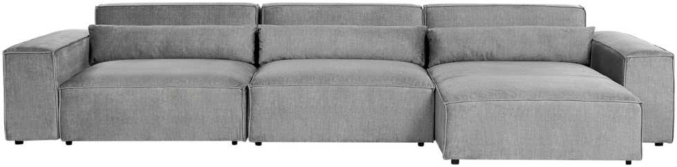 Beliani Modulinė 4 vietų kampinė sofa HELLNAR kairinė, pilka