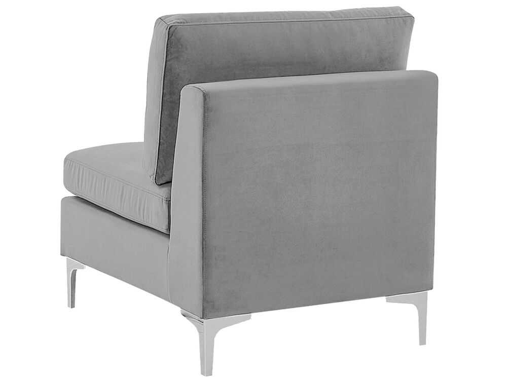 Beliani 4 vietų modulinė sofa EVJA dešininė pilka veliūrinė