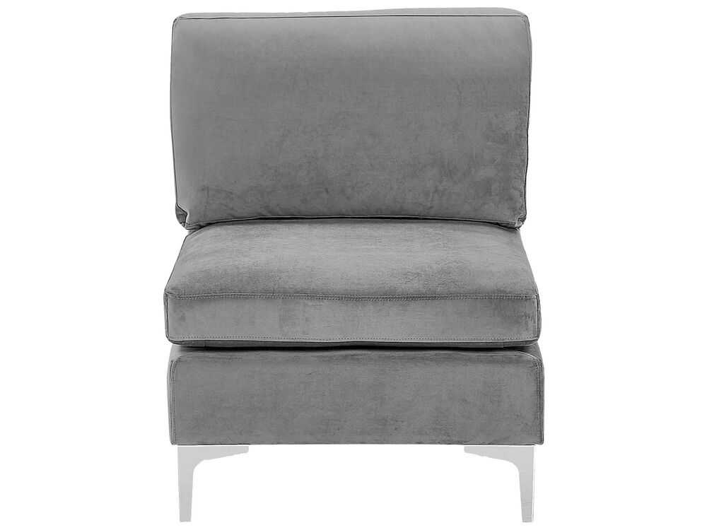 Beliani 4 vietų modulinė sofa EVJA dešininė pilka veliūrinė