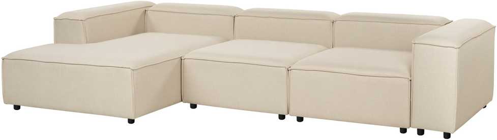 Beliani Modulinė kampinė sofa 4 asmenims ARDAL, smėlio spalvos, dešininė