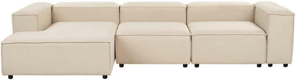 Beliani Modulinė kampinė sofa 4 asmenims ARDAL, smėlio spalvos, dešininė