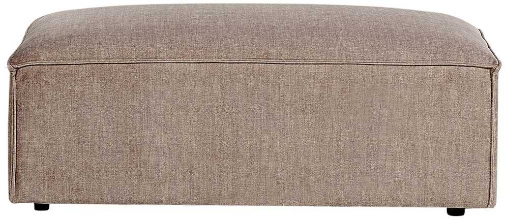 Beliani HELLNAR modulinė kampinė sofa 3 vietų su pufu, šviesiai ruda, kairinė