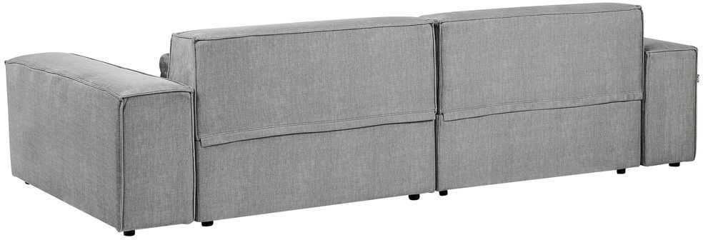 Beliani Trijų vietų modulinė sofa HELLNAR kairinė pilka
