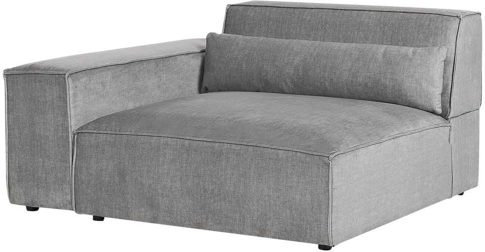 Beliani Trijų vietų modulinė sofa HELLNAR kairinė pilka