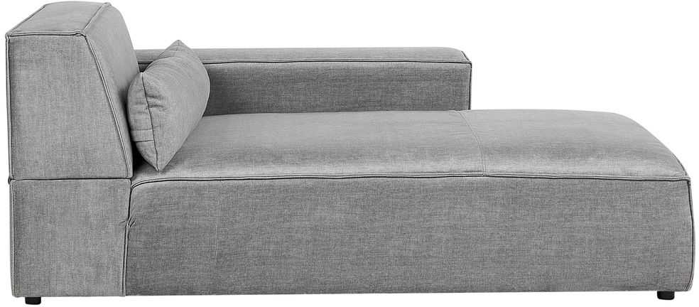 Beliani Trijų vietų modulinė sofa HELLNAR kairinė pilka