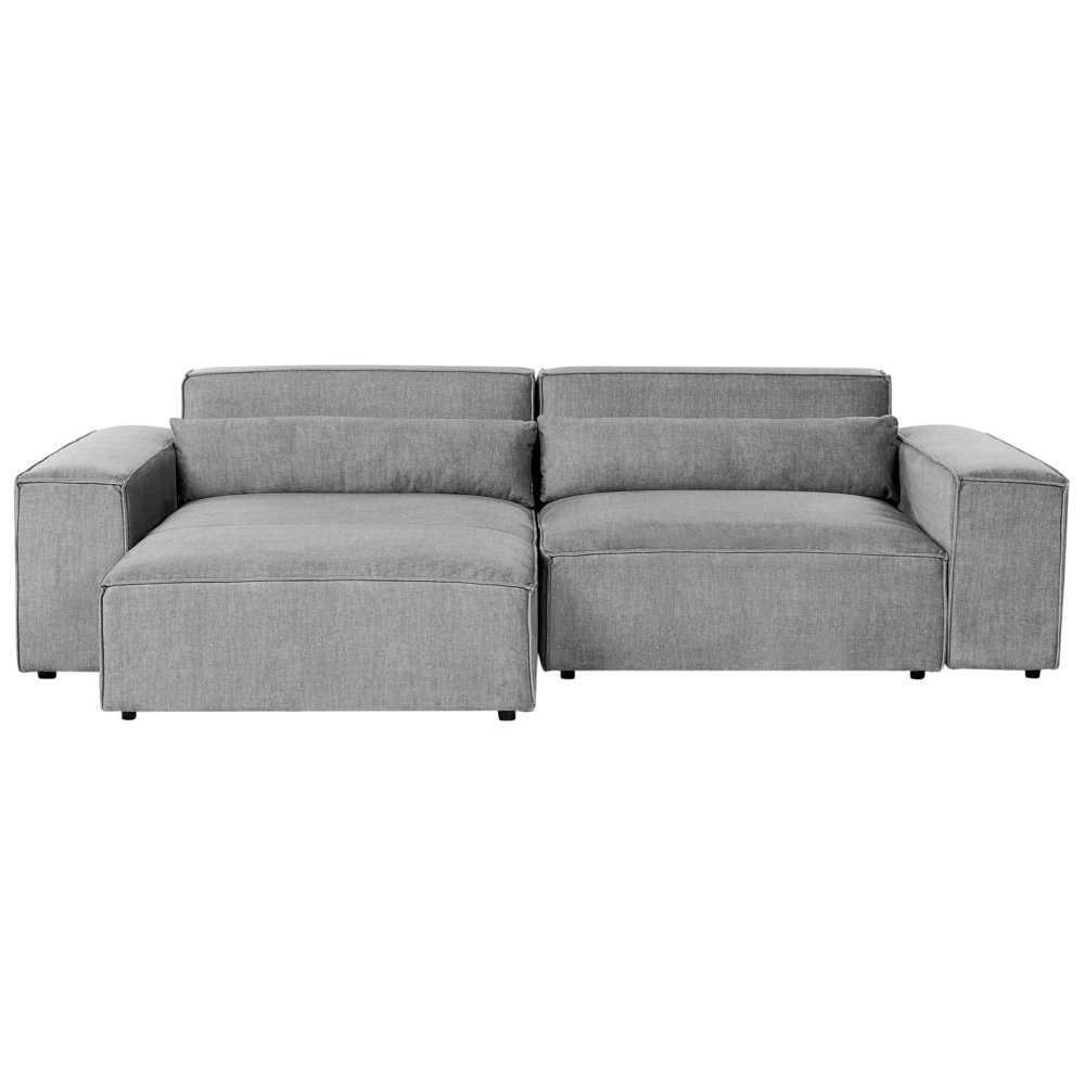 Beliani Modulinė 3 vietų kampinė sofa „HELLNAR“, dešininė, pilka