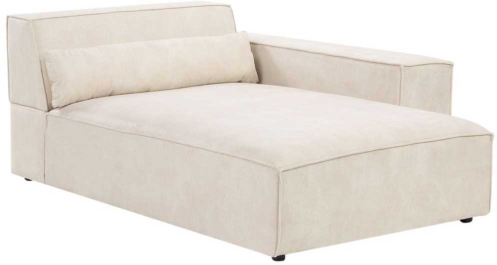 Beliani Modulinė kampinė sofa 4 asmenims HELLNAR, veliūras, šviesiai smėlio spalvos, kairinė