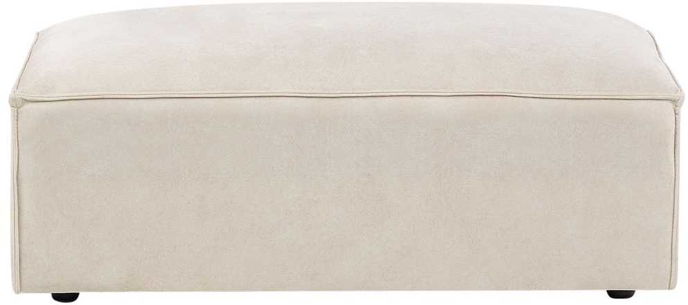 Beliani Modulinė 3 vietų kampinė sofa HELLNAR su otomana, veliūras, šviesiai smėlio spalvos, kairinė