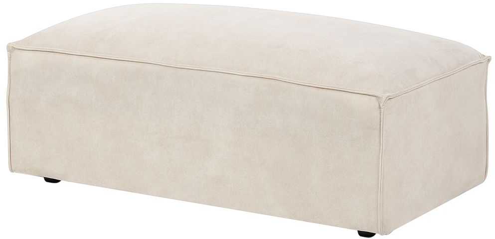 Beliani Modulinė 3 vietų kampinė sofa HELLNAR su otomana, veliūras, šviesiai smėlio spalvos, kairinė