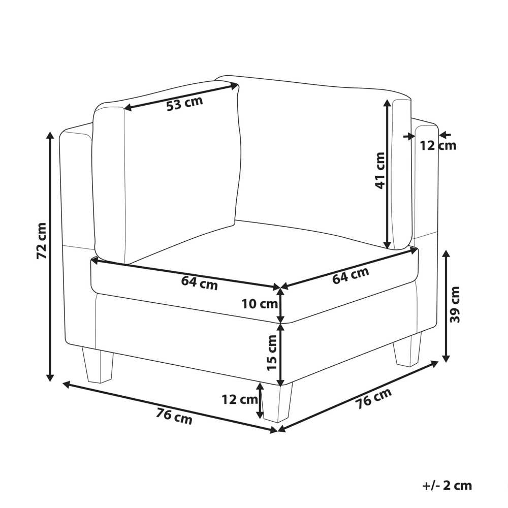Sofa Beliani Kampinis modulis UNSTAD juodas