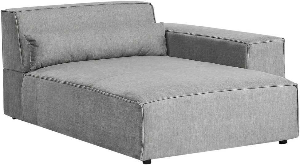Beliani Trijų vietų modulinė sofa HELLNAR kairinė pilka