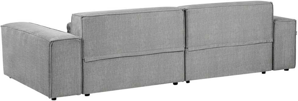 Beliani Trijų vietų modulinė sofa HELLNAR kairinė pilka