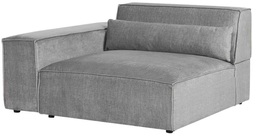 Beliani Trijų vietų modulinė sofa HELLNAR kairinė pilka