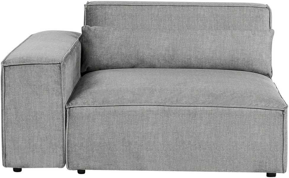 Beliani Trijų vietų modulinė sofa HELLNAR kairinė pilka