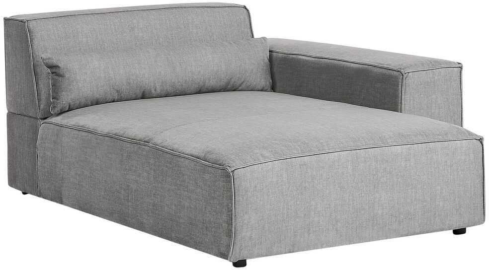 Beliani Trijų vietų modulinė sofa HELLNAR kairinė pilka